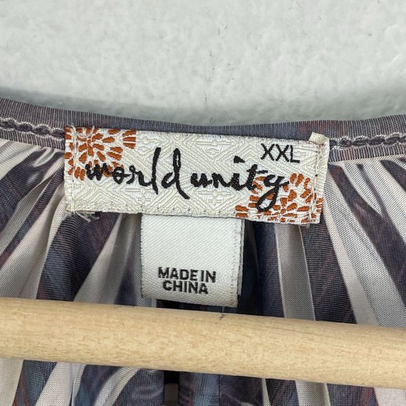 World Unity Womens Plus XXL Tunic Top Short Sleeve Asymmetrical Hem Shirt - Picture 4 of 13